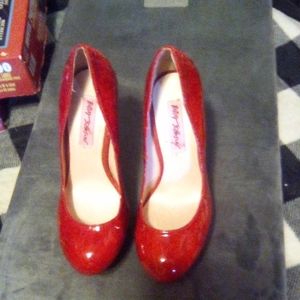 Betsey Johnson Dita Corset Red Stiletto Heels